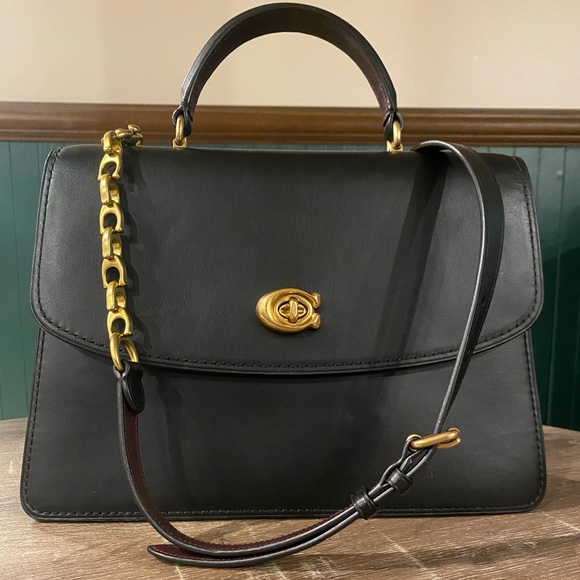 coach coated canvas signature parker top handle bolsa